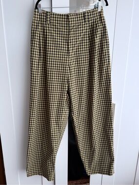 Marni x Uniqlo Black and Yellow Checked Straight-Leg Chinos